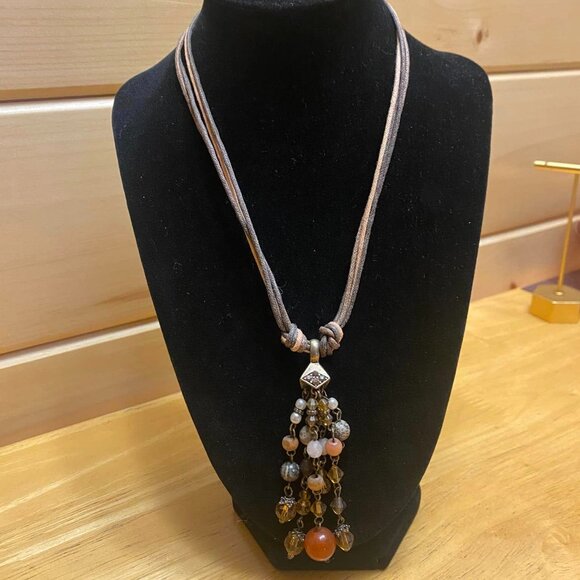 Corded Necklace with Beads Approx 15 inches 5/$25 - Picture 1 of 3